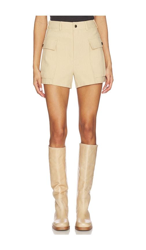 astr the label beron shorts in tan.