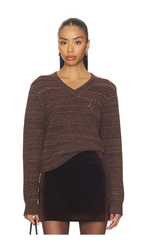 astr the label dasia sweater in brown.