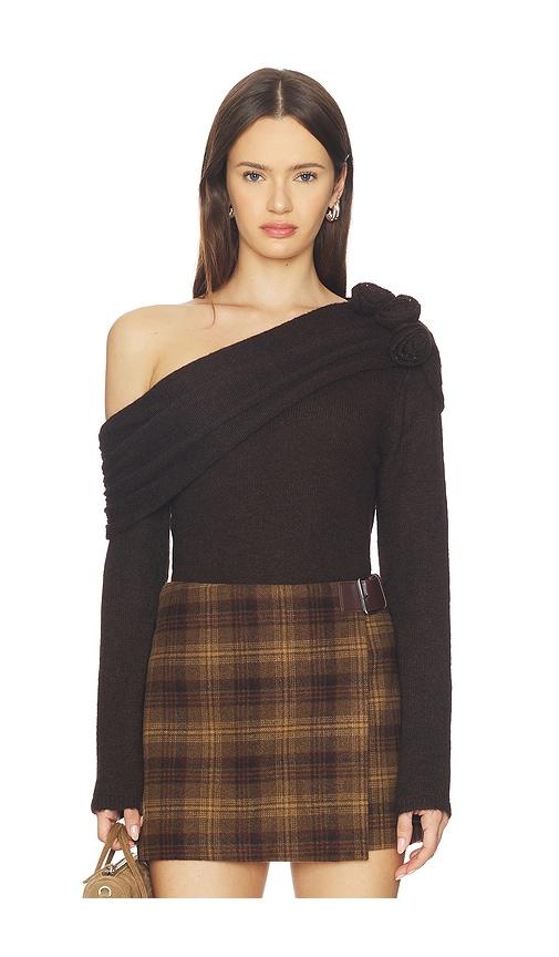 astr the label fenia sweater in chocolate.