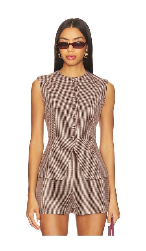 astr the label gisselle vest in brown.
