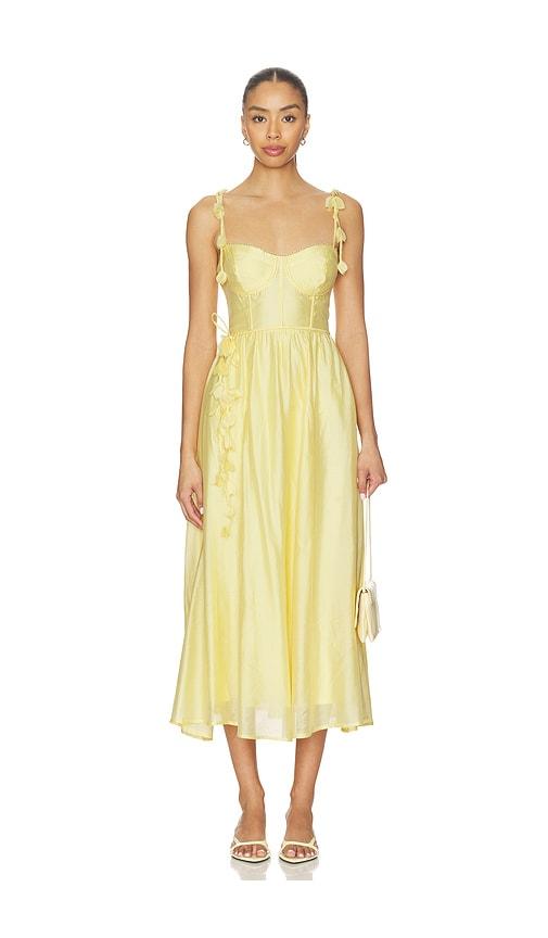 astr the label halcyon dress in yellow.