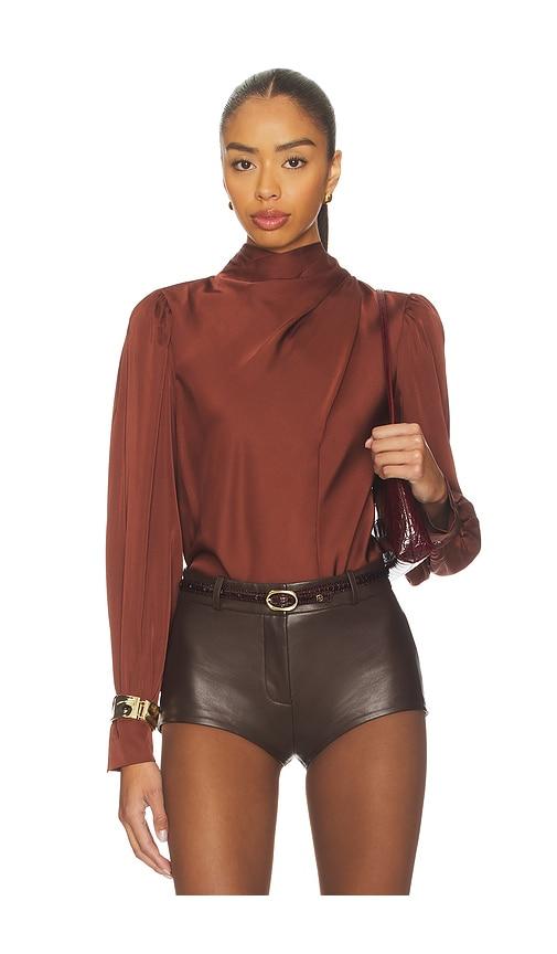 astr the label ivonne top in brown.
