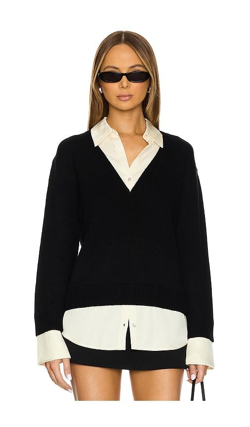astr the label jianna layered sweater in black.