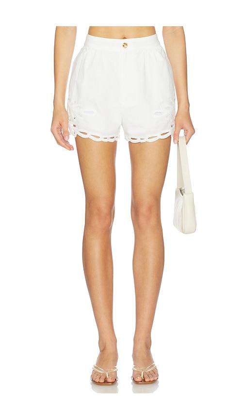 astr the label joellyn shorts in white.