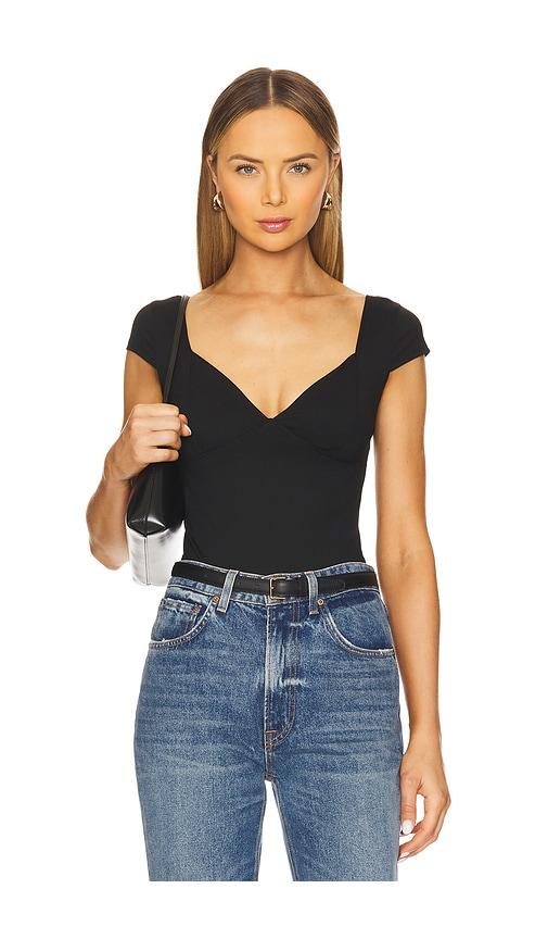 astr the label keela bodysuit in black.