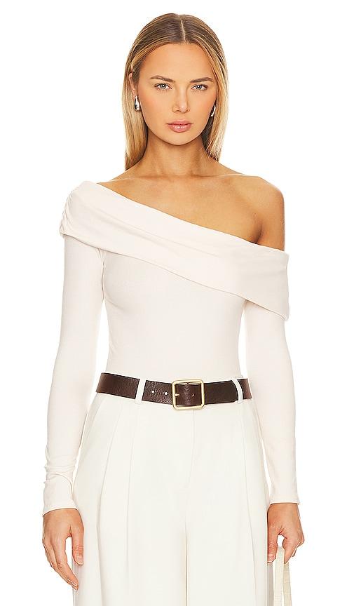 astr the label lenore bodysuit in cream.