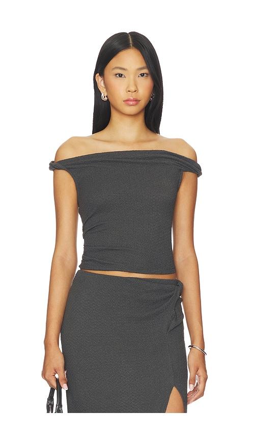 astr the label lindy top in charcoal.