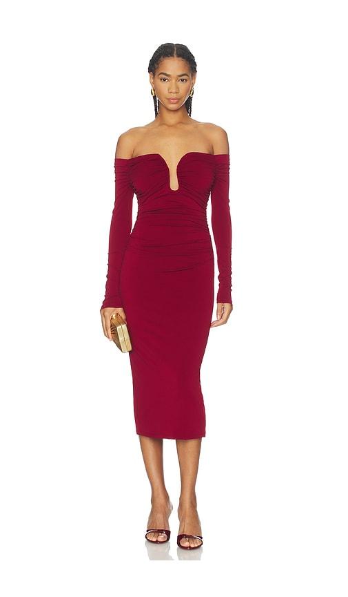 astr the label lovinia dress in wine.