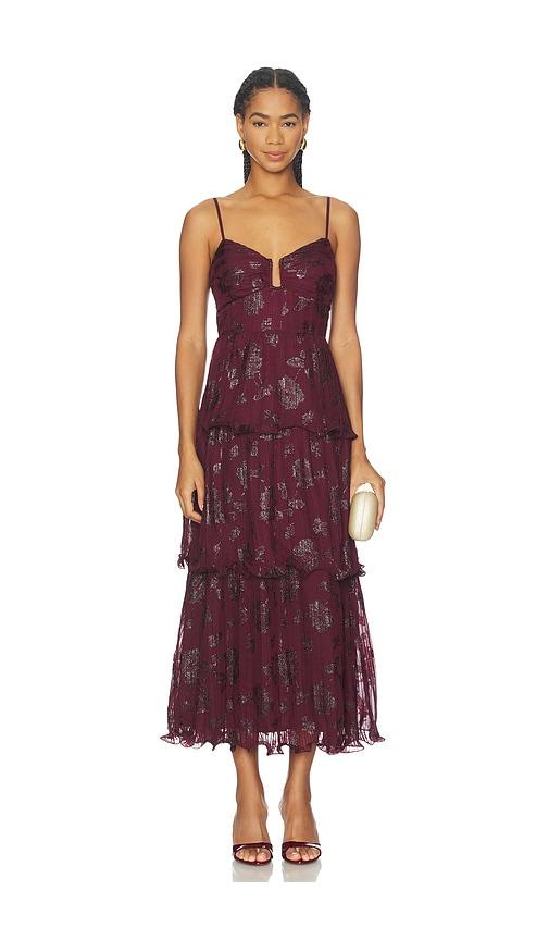 astr the label lupin dress in wine.
