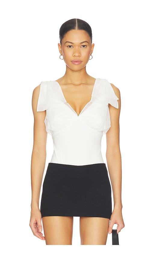 astr the label maelie bodysuit in white.