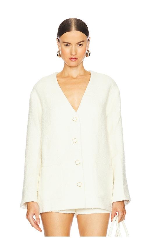 astr the label maidy coat in cream.