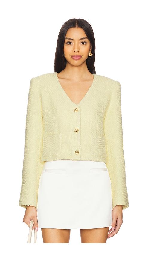 astr the label marleigh jacket in lemon.