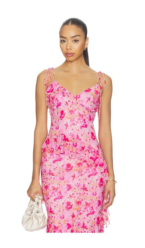 astr the label mejra top in fuchsia.