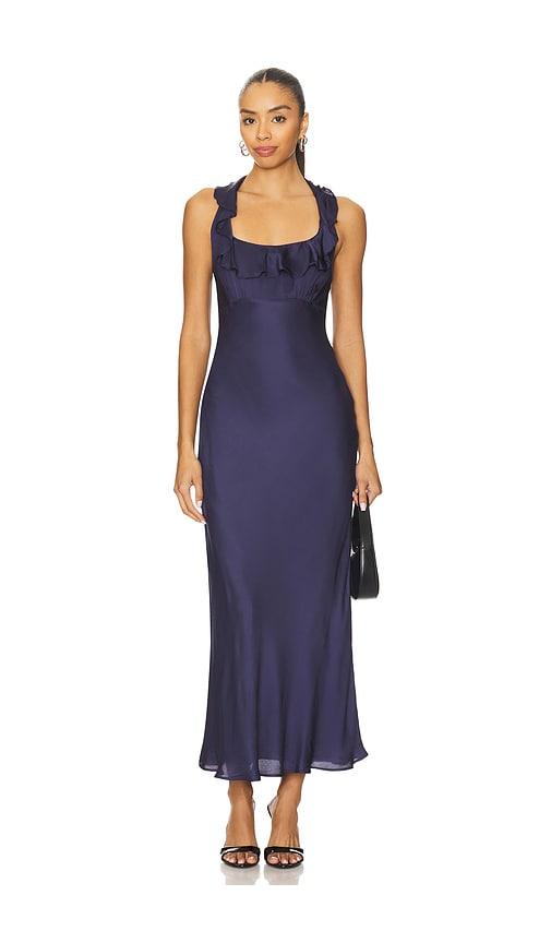 astr the label morrigan dress in navy.