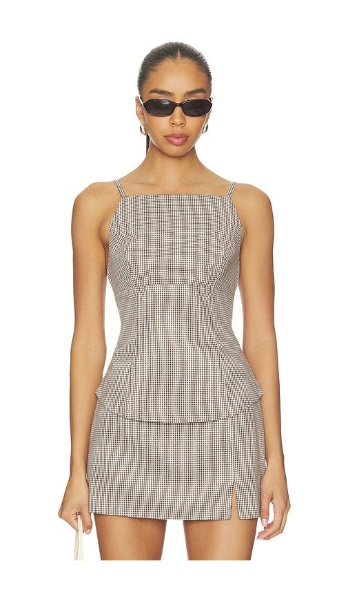 astr the label nora top in brown.