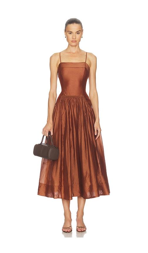 astr the label ovina dress in brown.