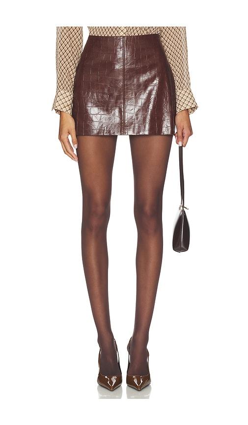 astr the label savana skirt in brown.