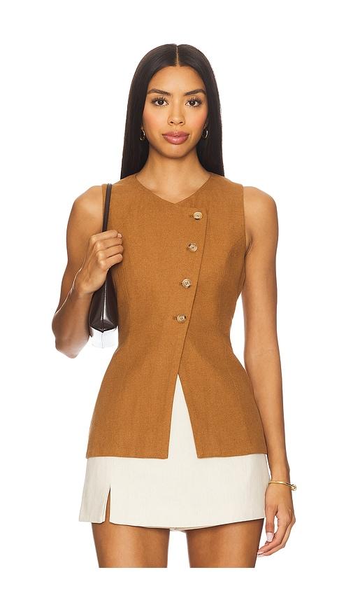 astr the label sonja vest in brown.
