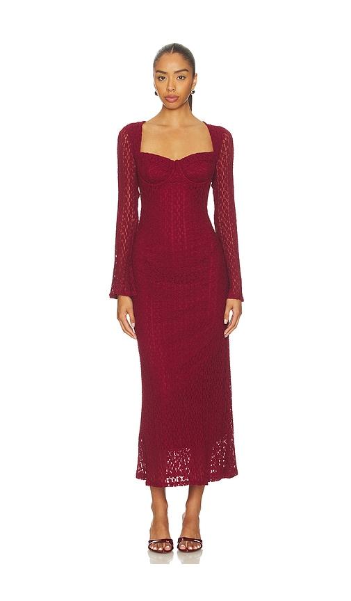 astr the label tamia dress in wine.