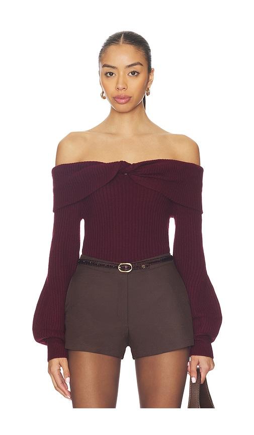 astr the label tilde sweater in wine.
