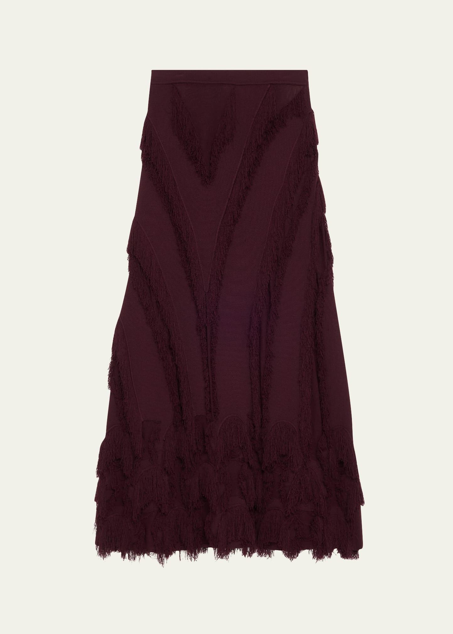 astrid macrame fringe knit maxi skirt