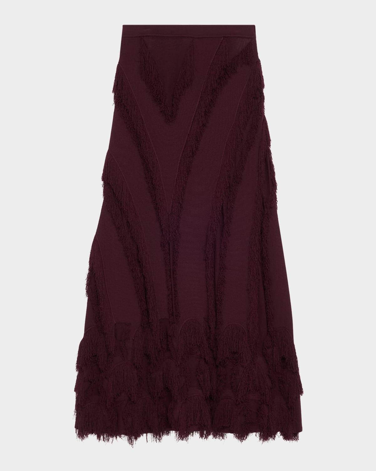 astrid macrame fringe knit maxi skirt