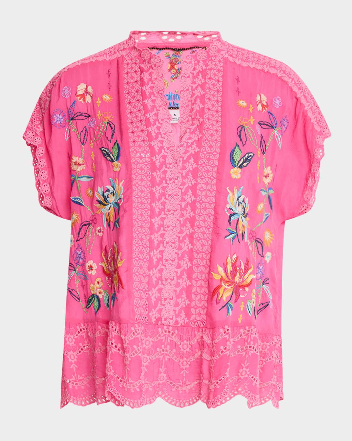 astrud embroidered eyelet blouse