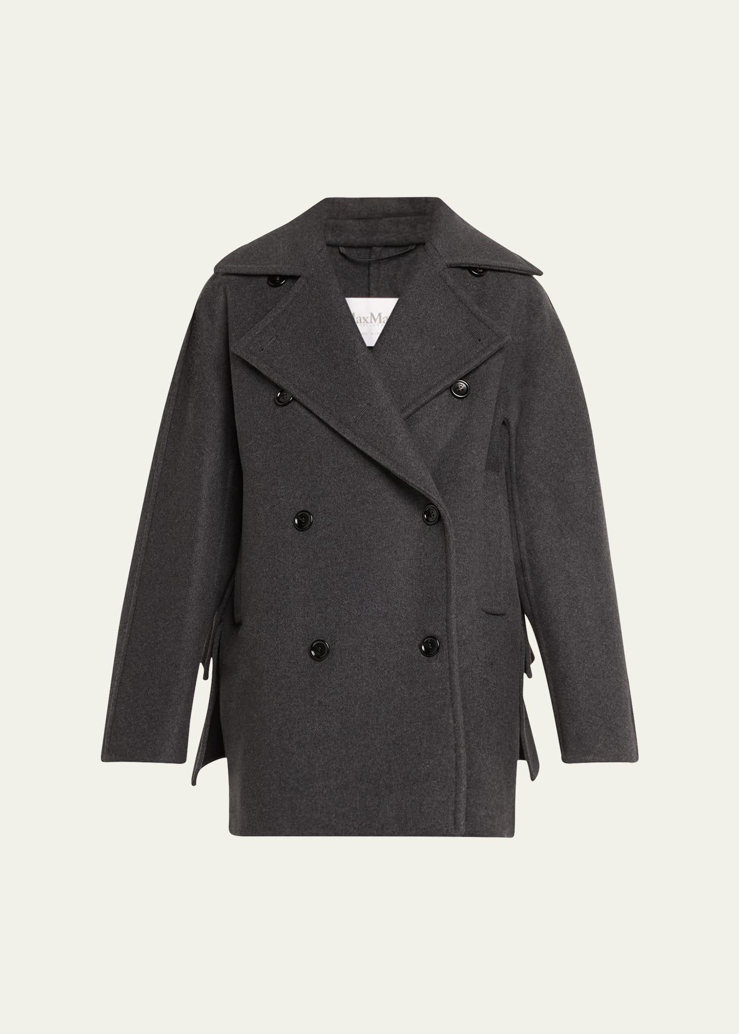 asturie tiered-ruffle double-breasted coat