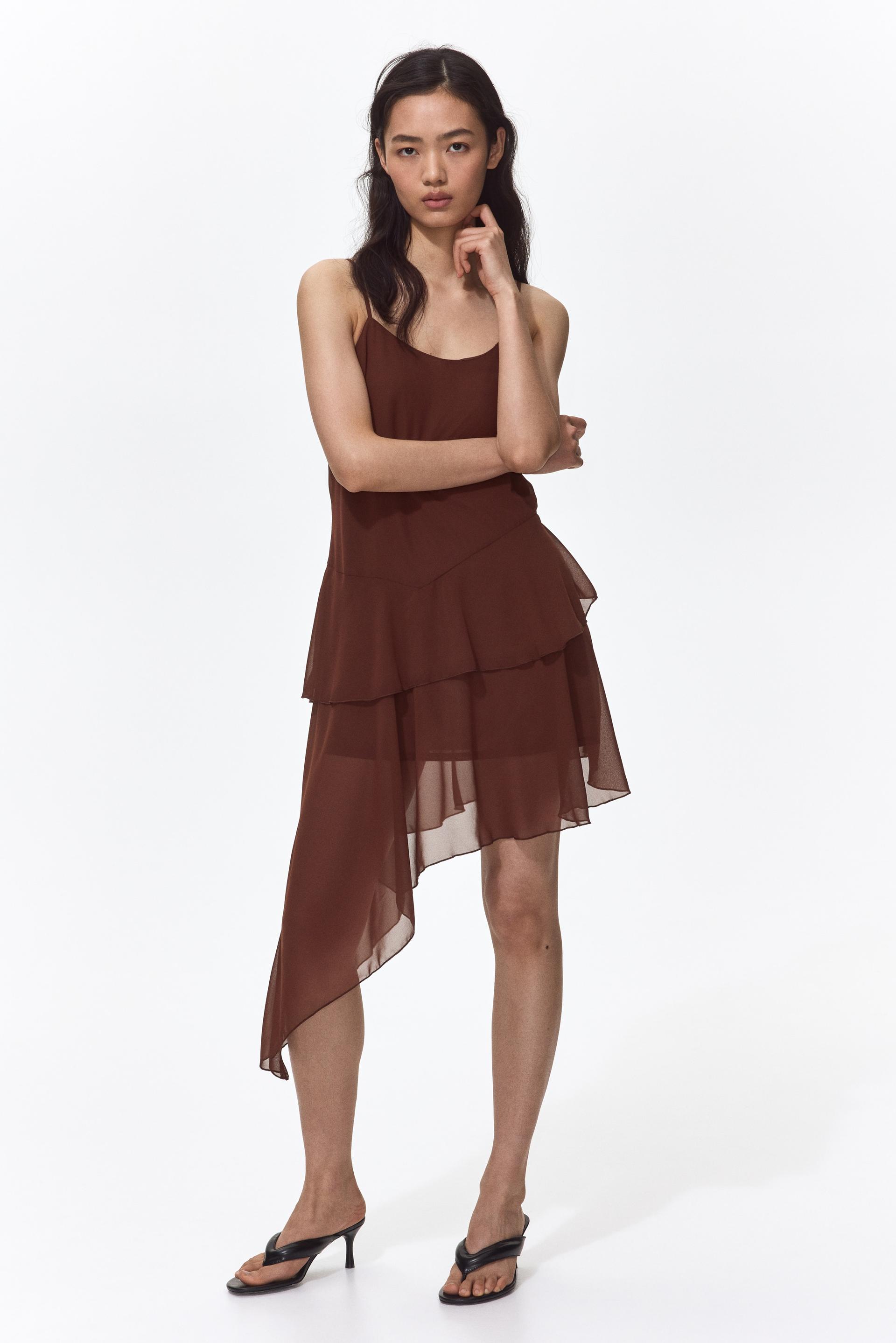 asymmetric chiffon dress