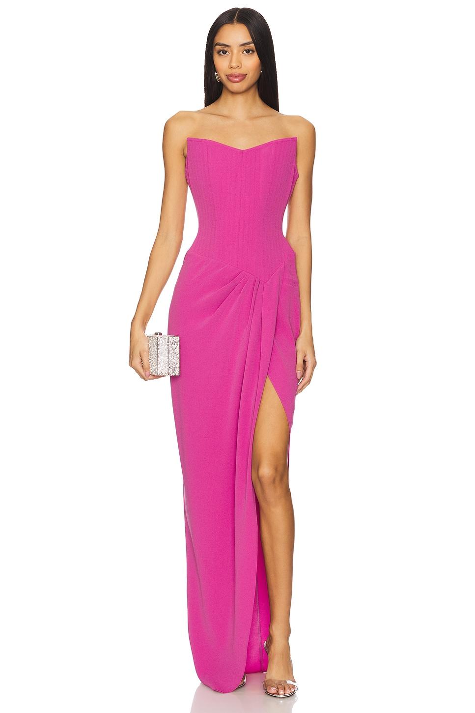 asymmetric corset gown