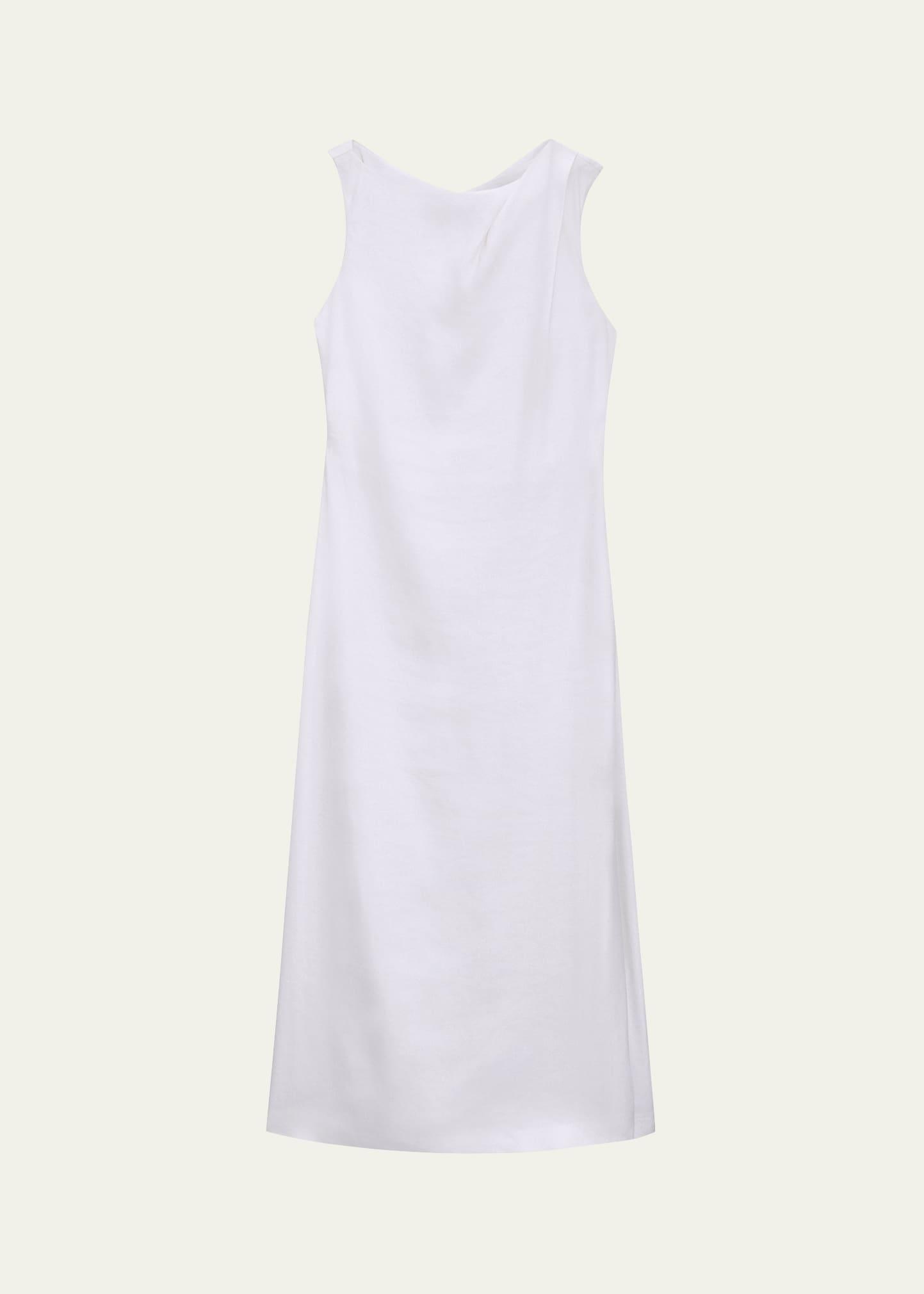 asymmetric draped midi dress