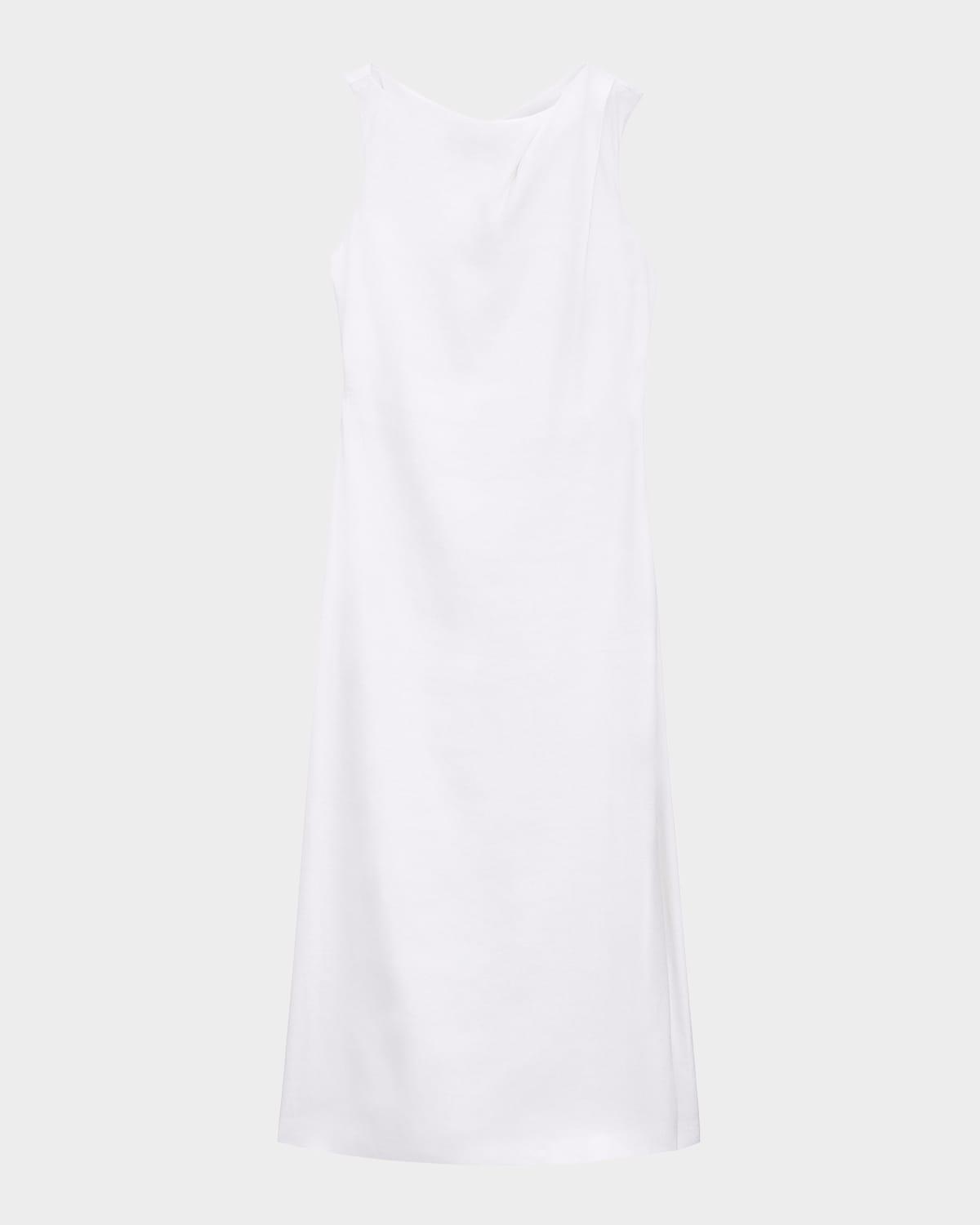 asymmetric draped midi dress