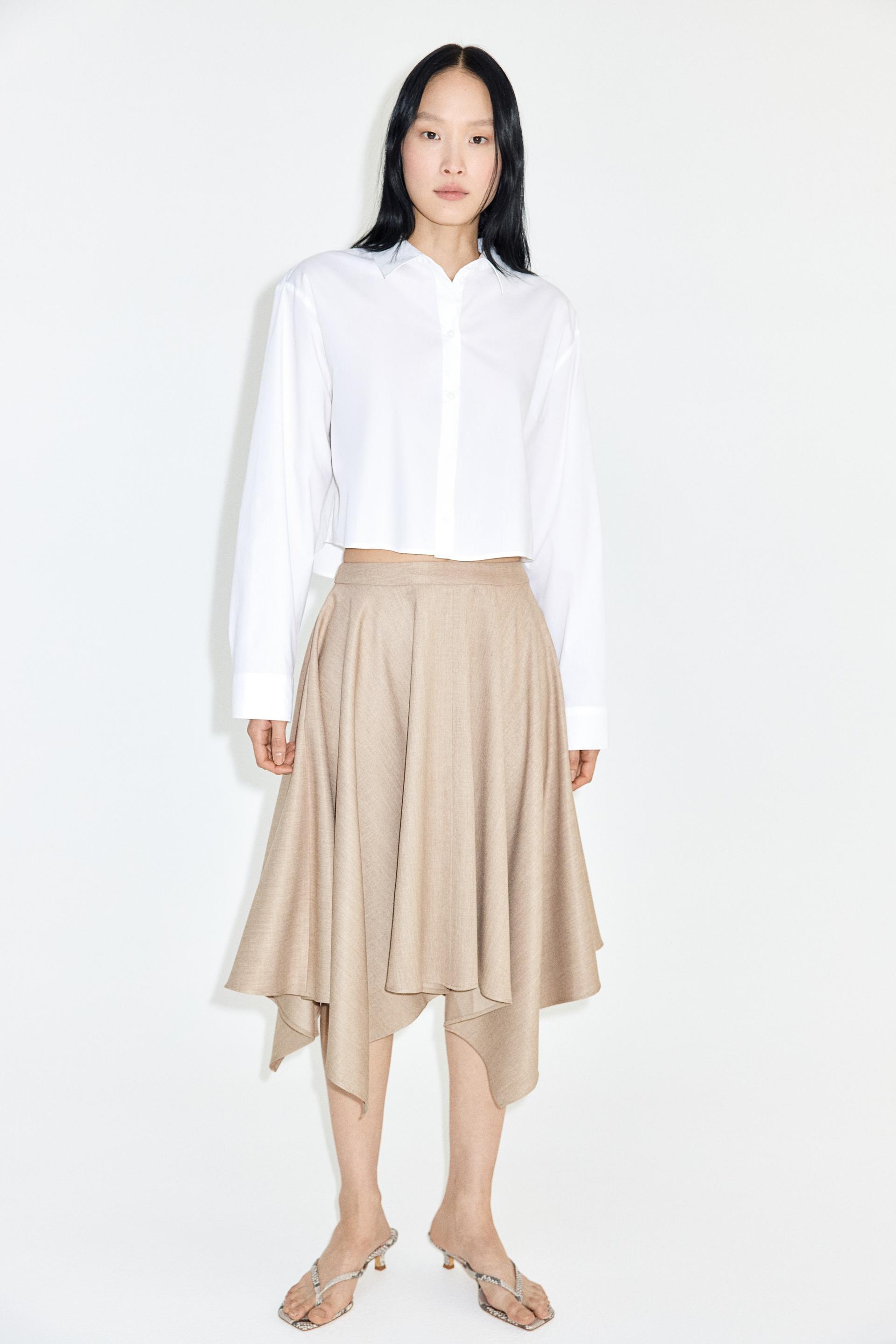 asymmetric-hem skirt