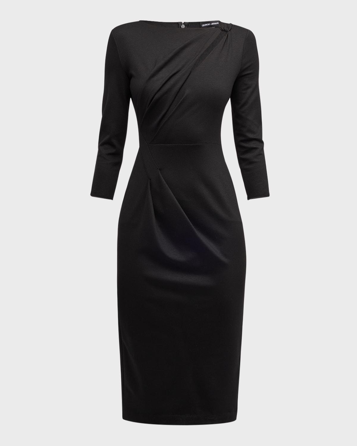 asymmetric keyhole midi dress