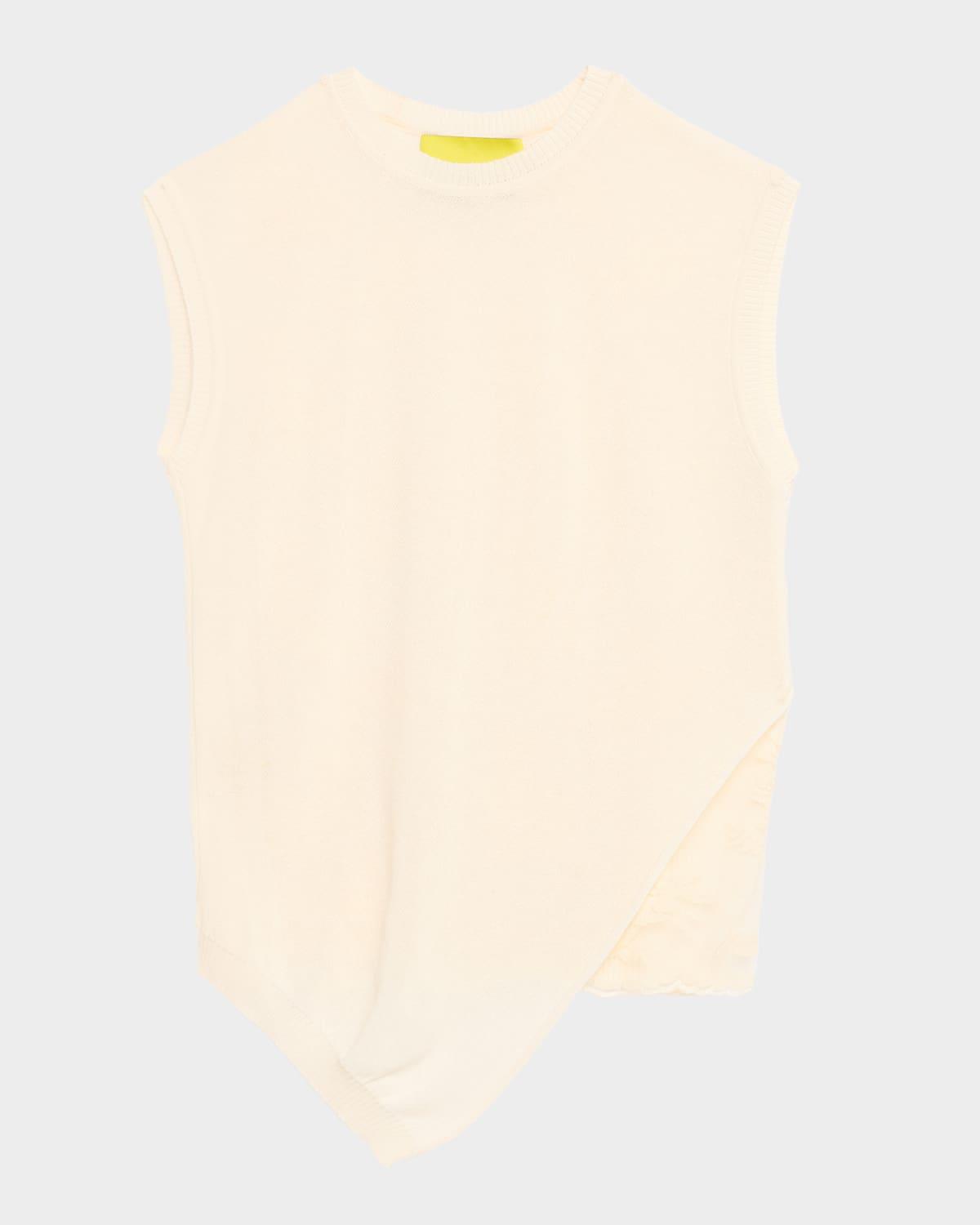 asymmetric knit lace top