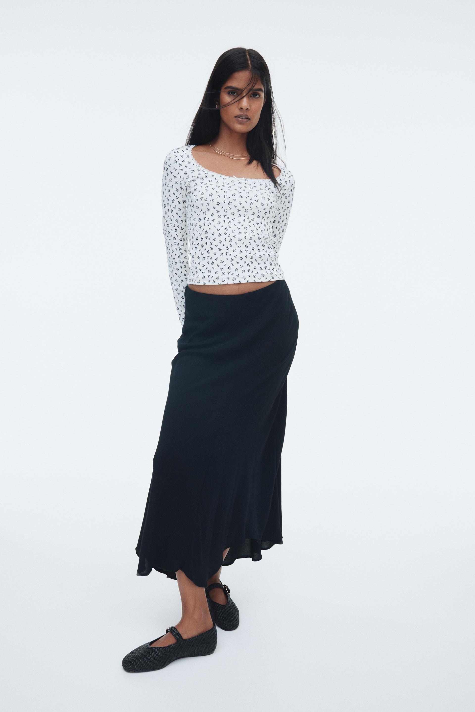 asymmetric midi skirt