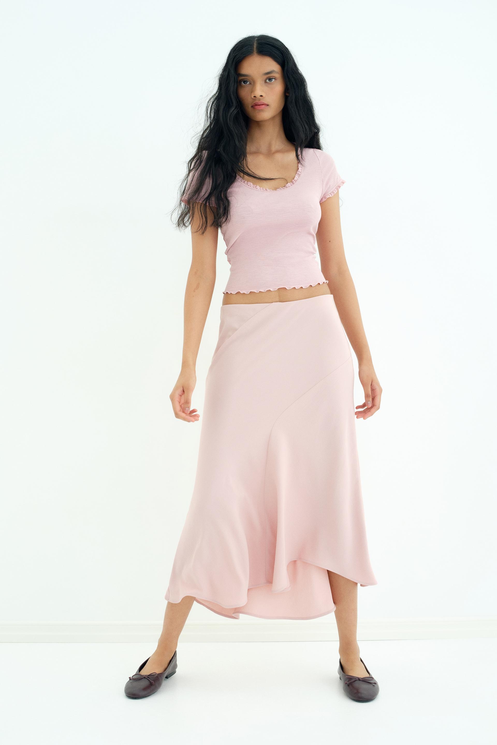 asymmetric midi skirt