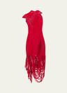 asymmetric ornate illusion dress