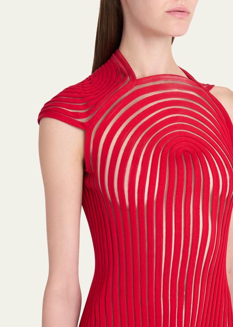 asymmetric ornate illusion dress