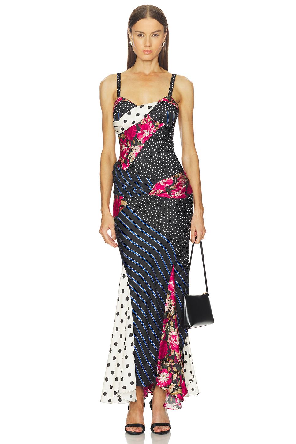 asymmetric patchwork dress