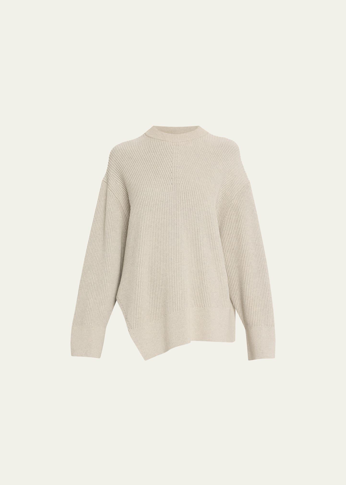 asymmetric ribbed sweater