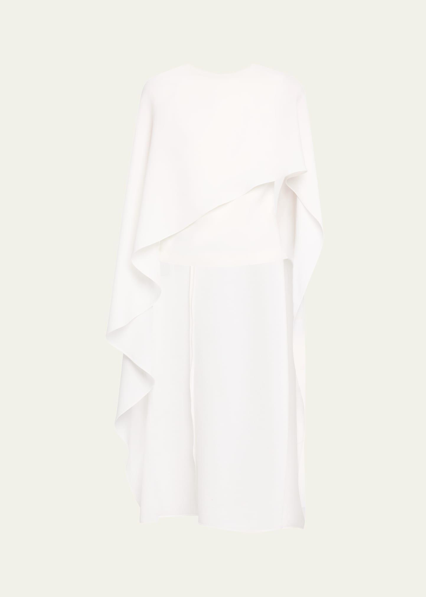 asymmetric satin crepe cape top