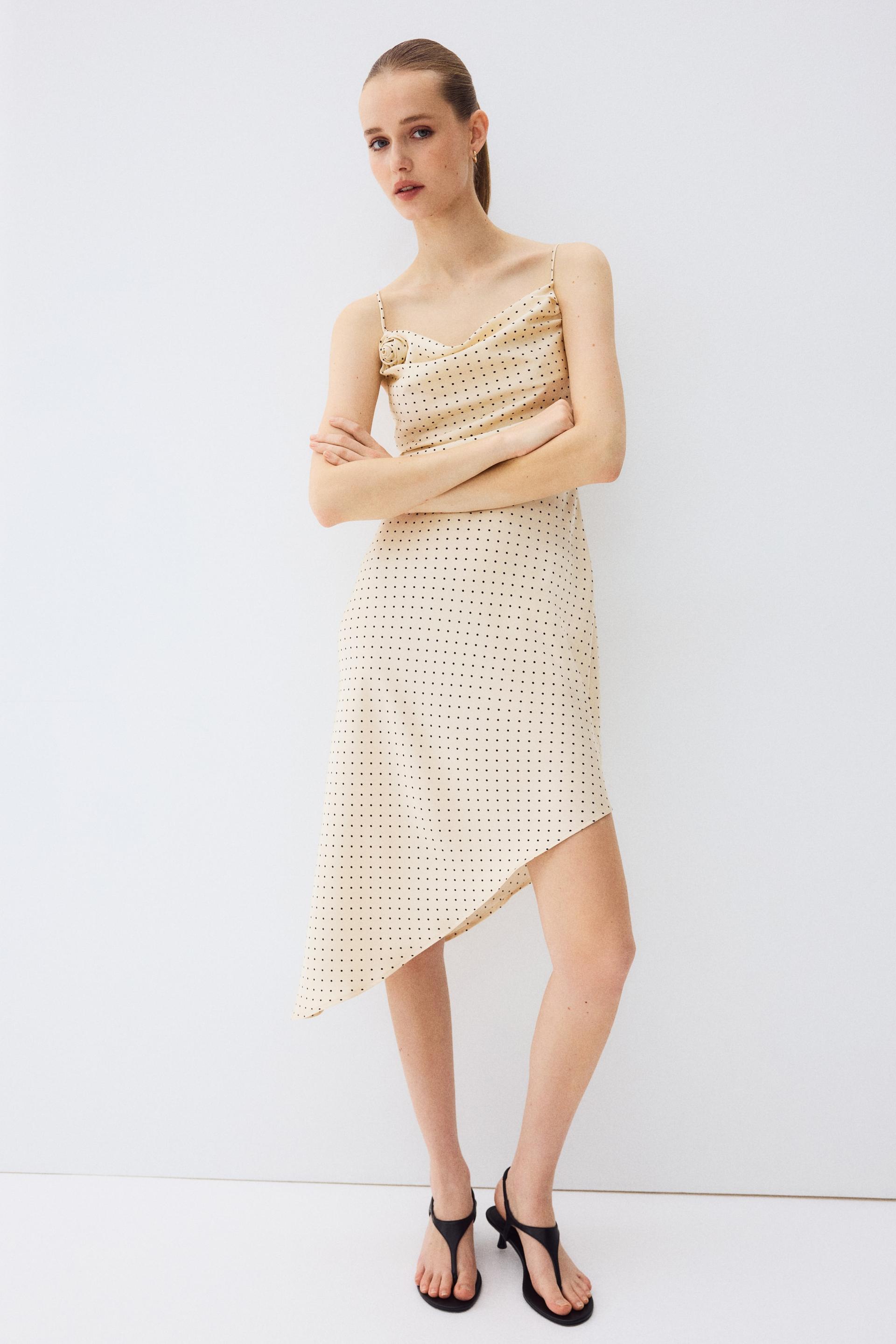 asymmetric satin dress