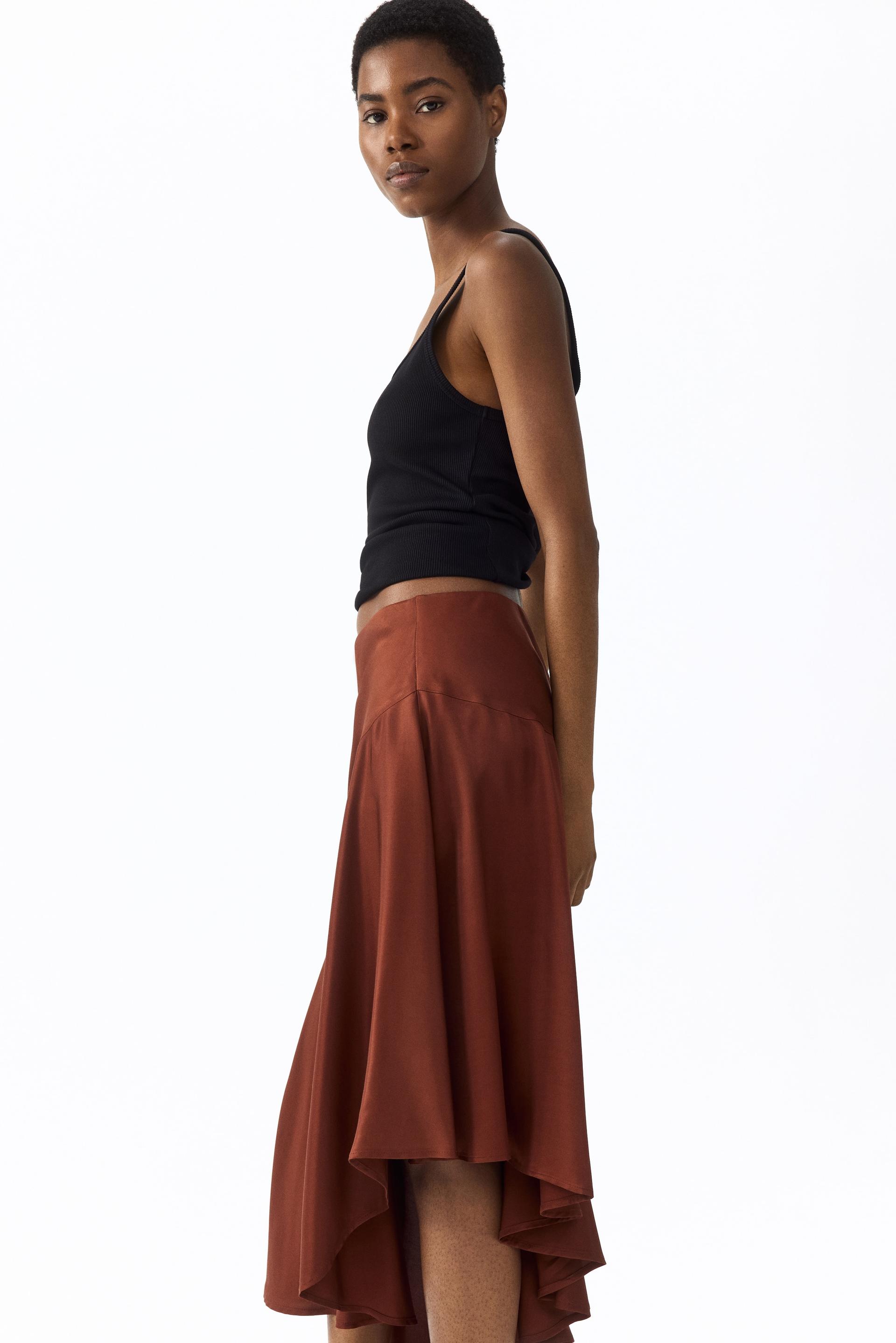 asymmetric viscose skirt