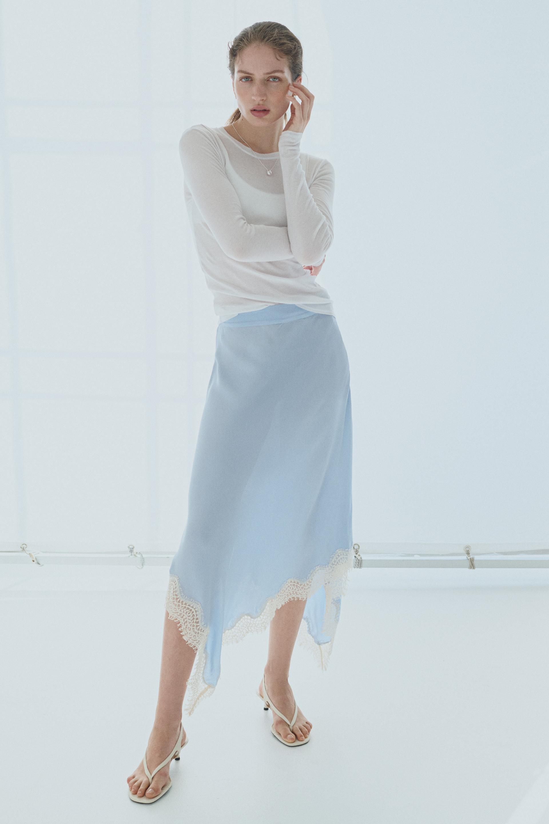 asymmetric viscose skirt