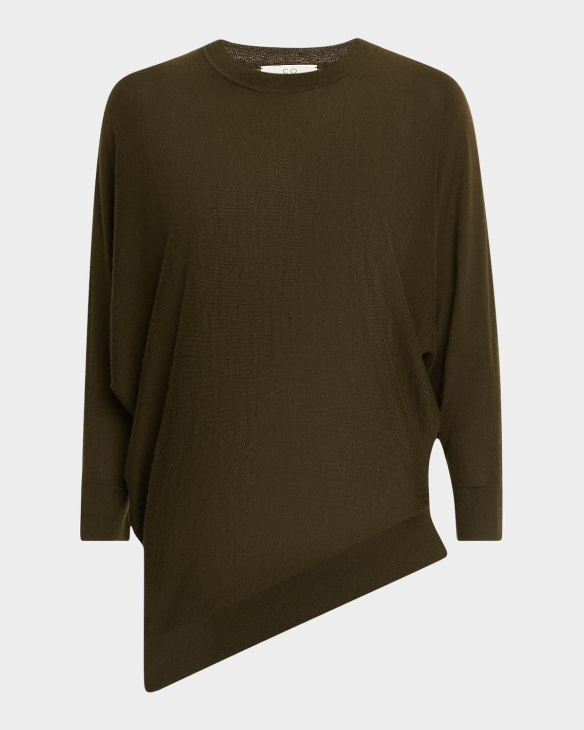 asymmetrical cashmere knit pullover