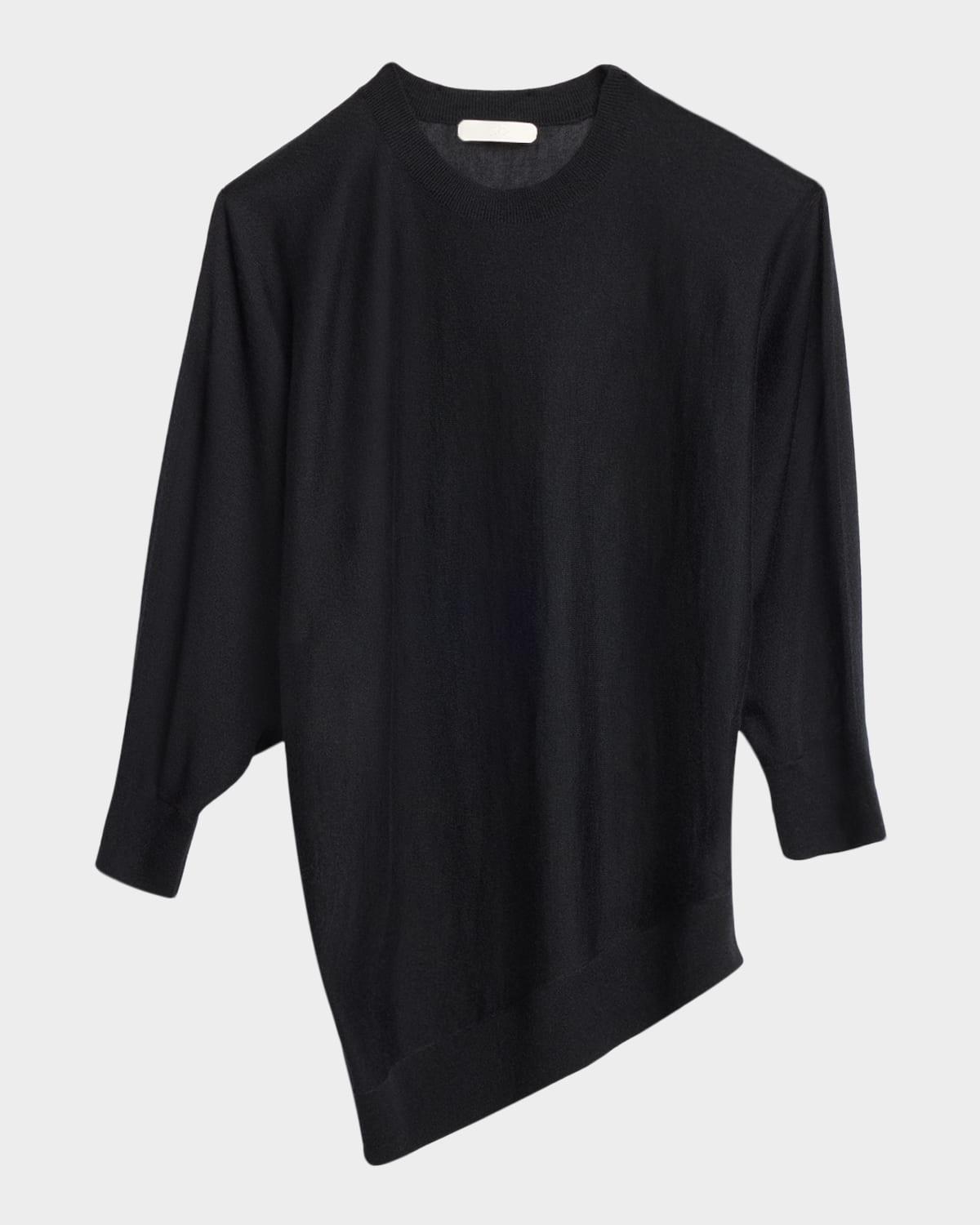 asymmetrical cashmere knit pullover