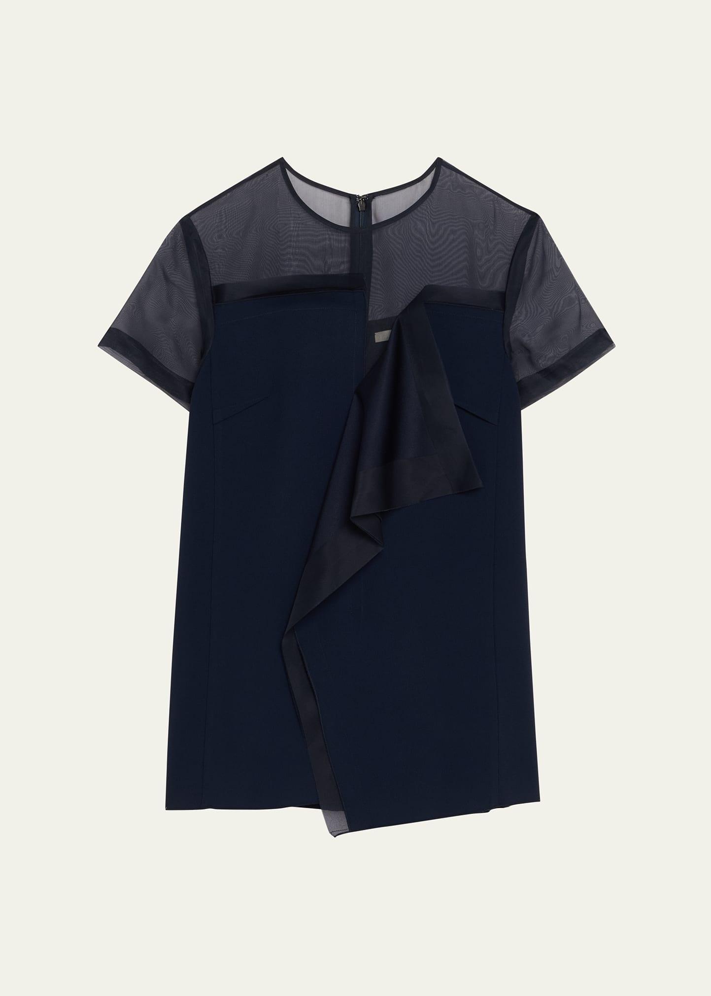 asymmetrical drape crepe back satin top