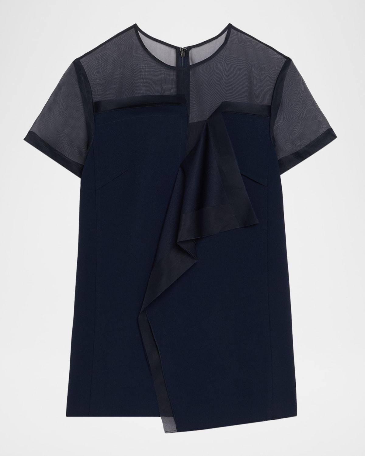 asymmetrical drape crepe back satin top