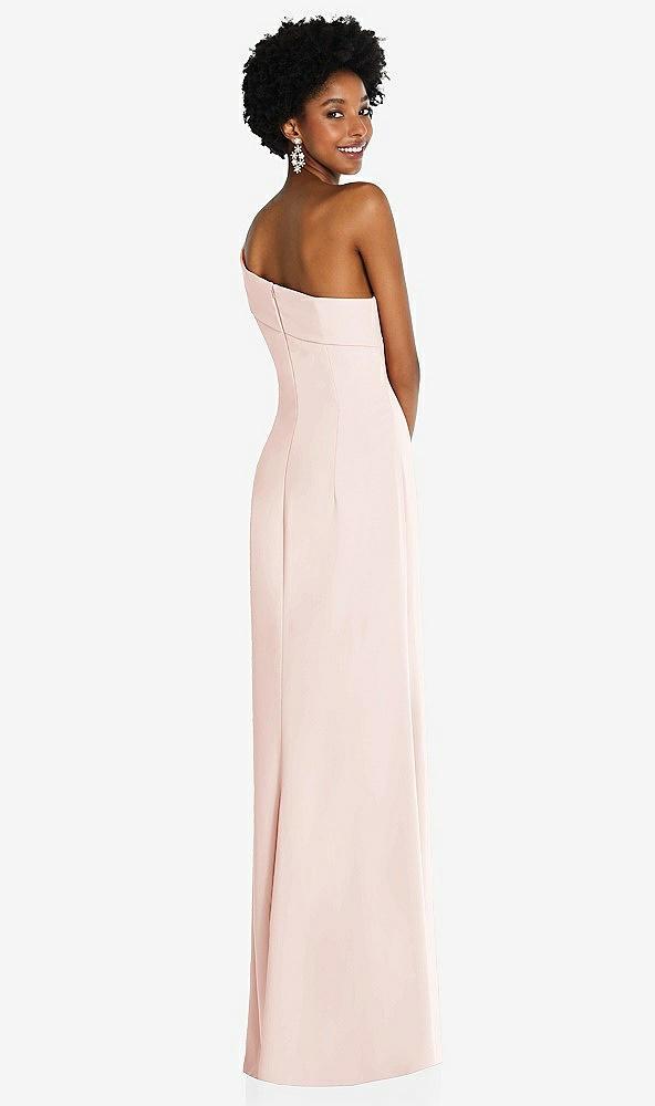 asymmetrical off-the-shoulder cuff trumpet gown with front slit